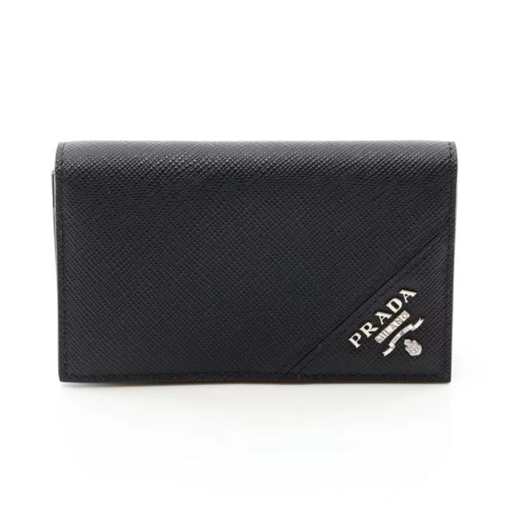 Prada SAFFIANO METAL Card Case Wallet Accessory Leather Black